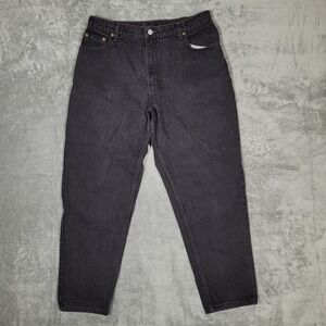 Vintage Levis 550 Jeans Womens Sz 16 Reg S Black Relaxed Tapered 33x28 Y2K